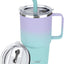 Vaso aislado acero inox doble pared con popote 24oz para niños