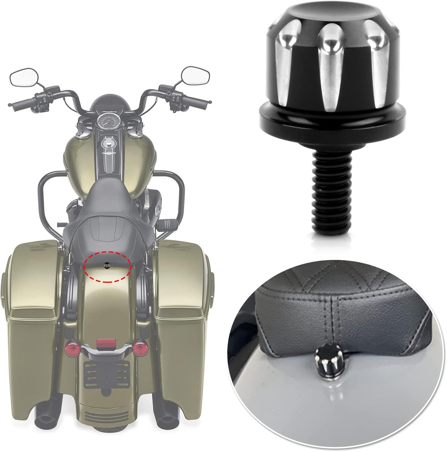 Tornillo asiento guardabarros Sportster 96-22 negro cromado