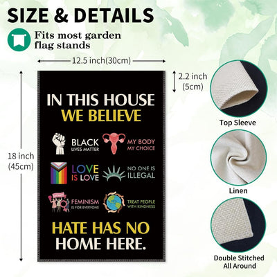 Bandera jardín In This House We Believe