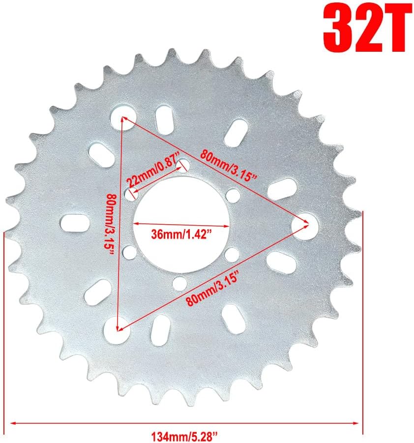 Cadena 32 dientes para bicicleta motorizada 49-80cc plata