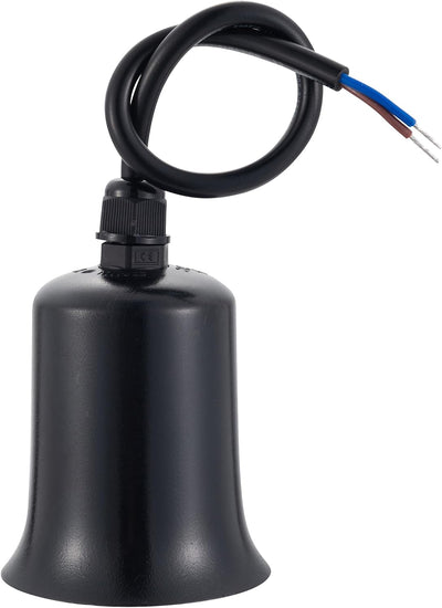 Soporte lámpara E26/E27 impermeable cerámica negro 6"