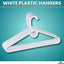 Set 24 perchas plástico tubular blanco resistente