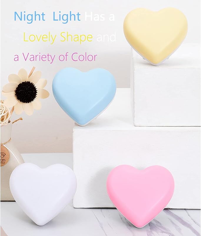 Luz nocturna corazón sensor automático dormitorio