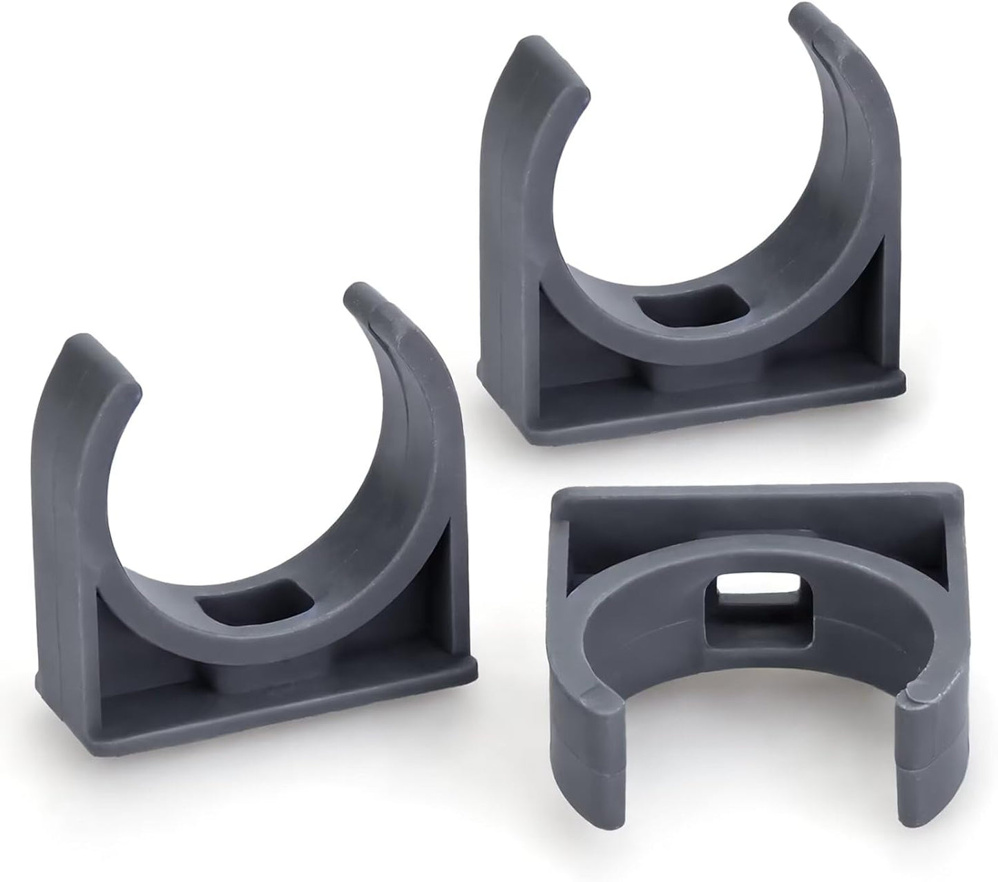 Abrazaderas PVC forma U 25mm gris soporte manguera alta resistencia