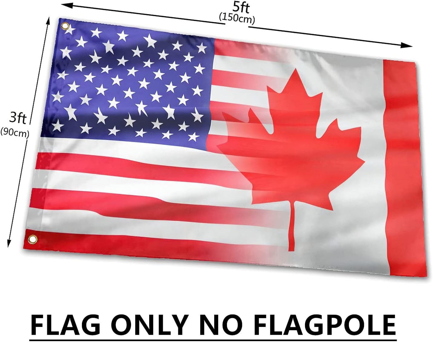 Bandera amistad EE.UU. y Canadá 3x5ft 12x18" decoración