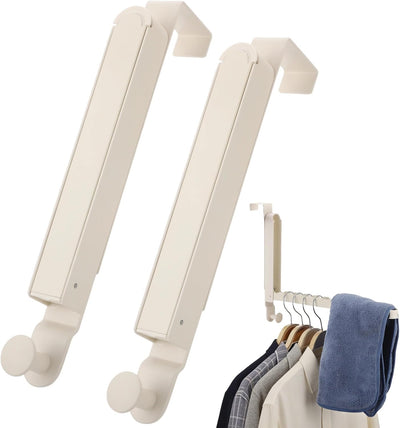 2 Ganchos Plegables Aluminio 6 Ranuras Blancas Secar Ropa Baño