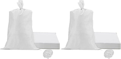 40 Bolsas Arena Blanca 18x30pulg Amarre Control Inundaciones