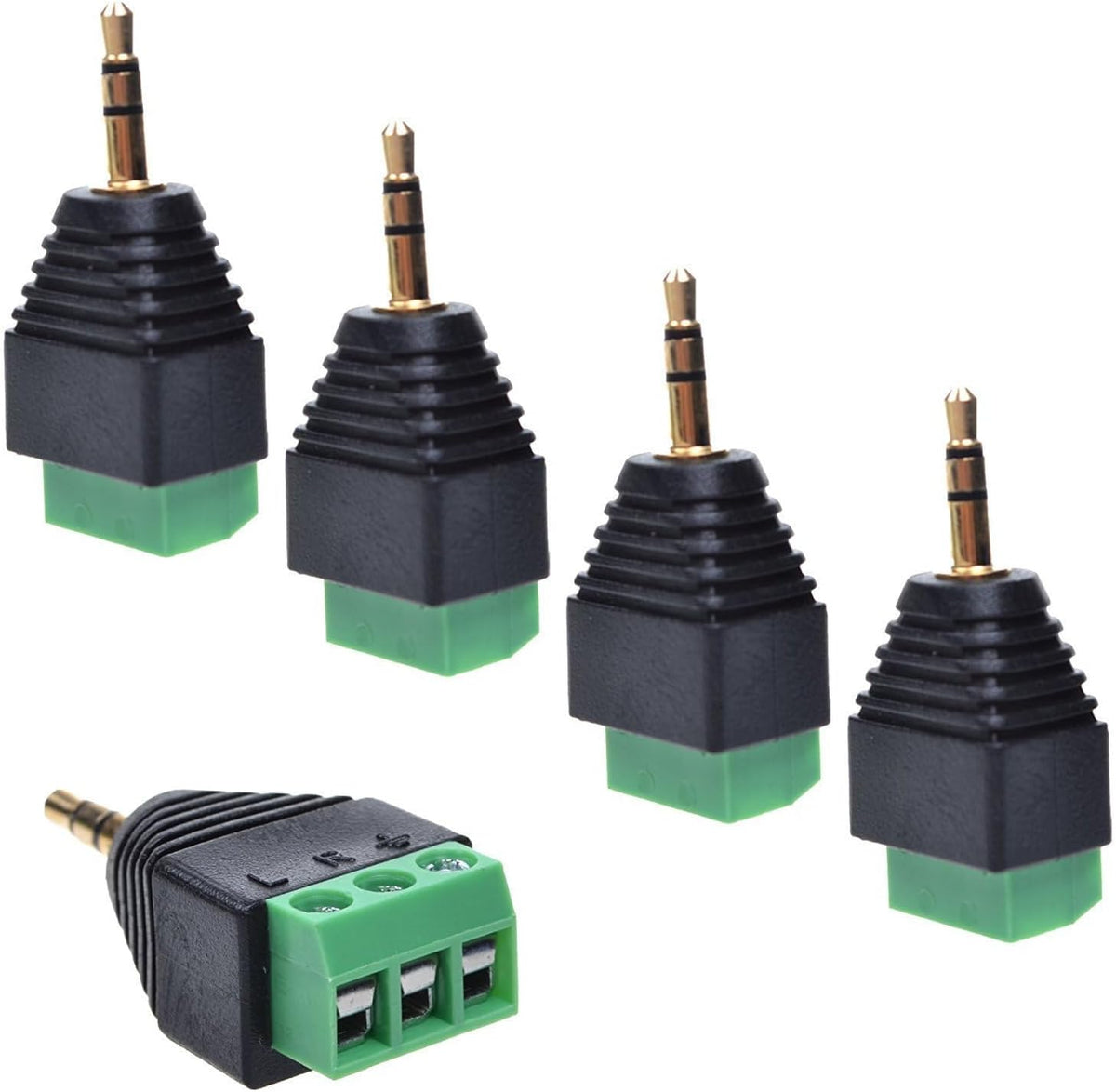 5 Pzas Adaptador Audio Estéreo Macho a AV 3 Hembra Phoenix
