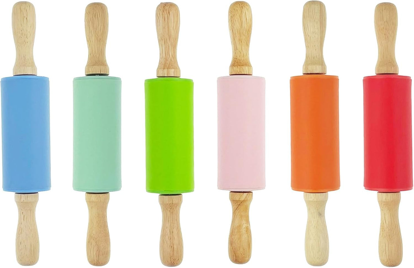 6 Rodillos 9pulg para Niños Mango Madera Hogar