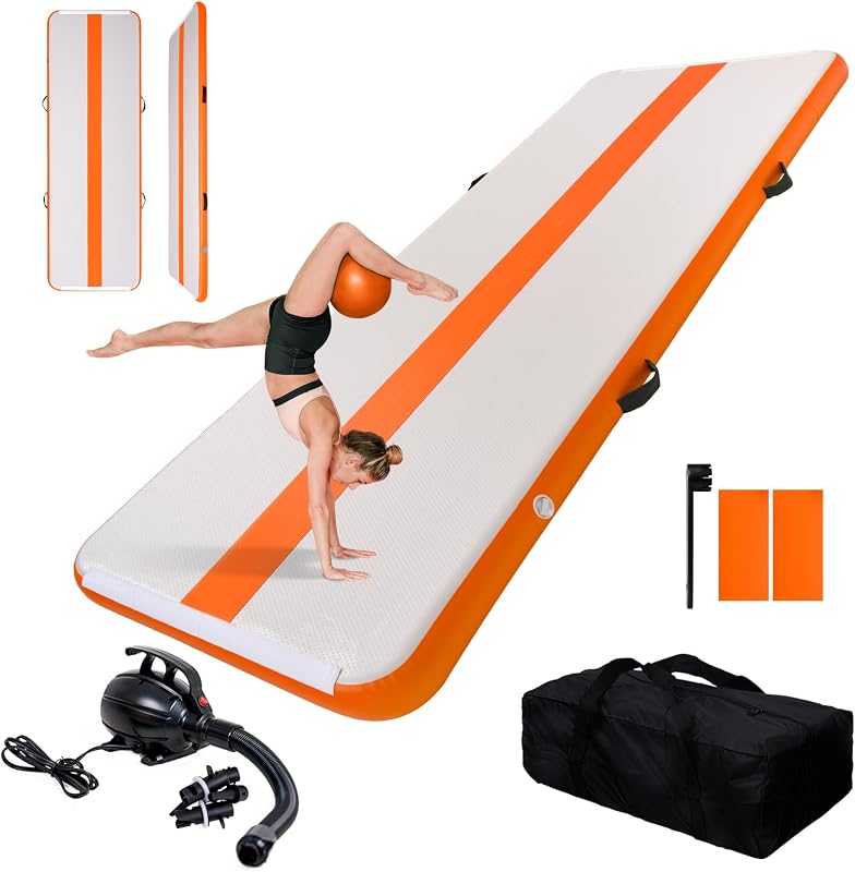Cubierta inflable 4in para gimnasia con bomba eléctrica
