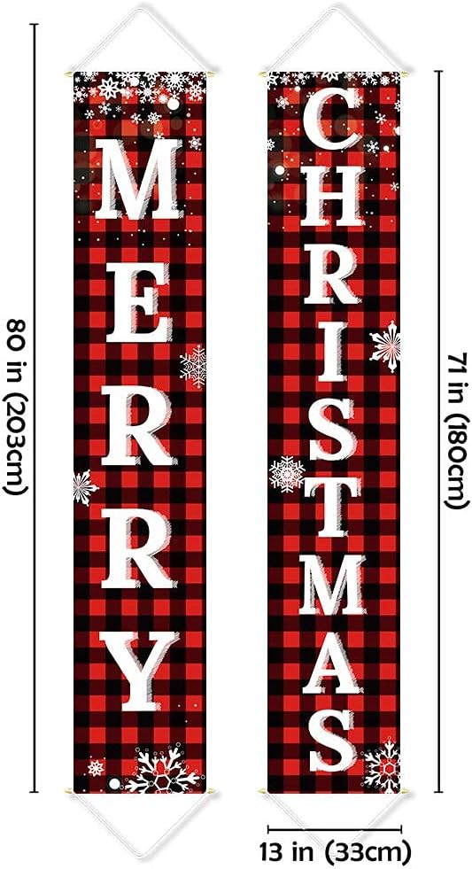 Juego letreros navideños pancarta búfalo rojo y negro