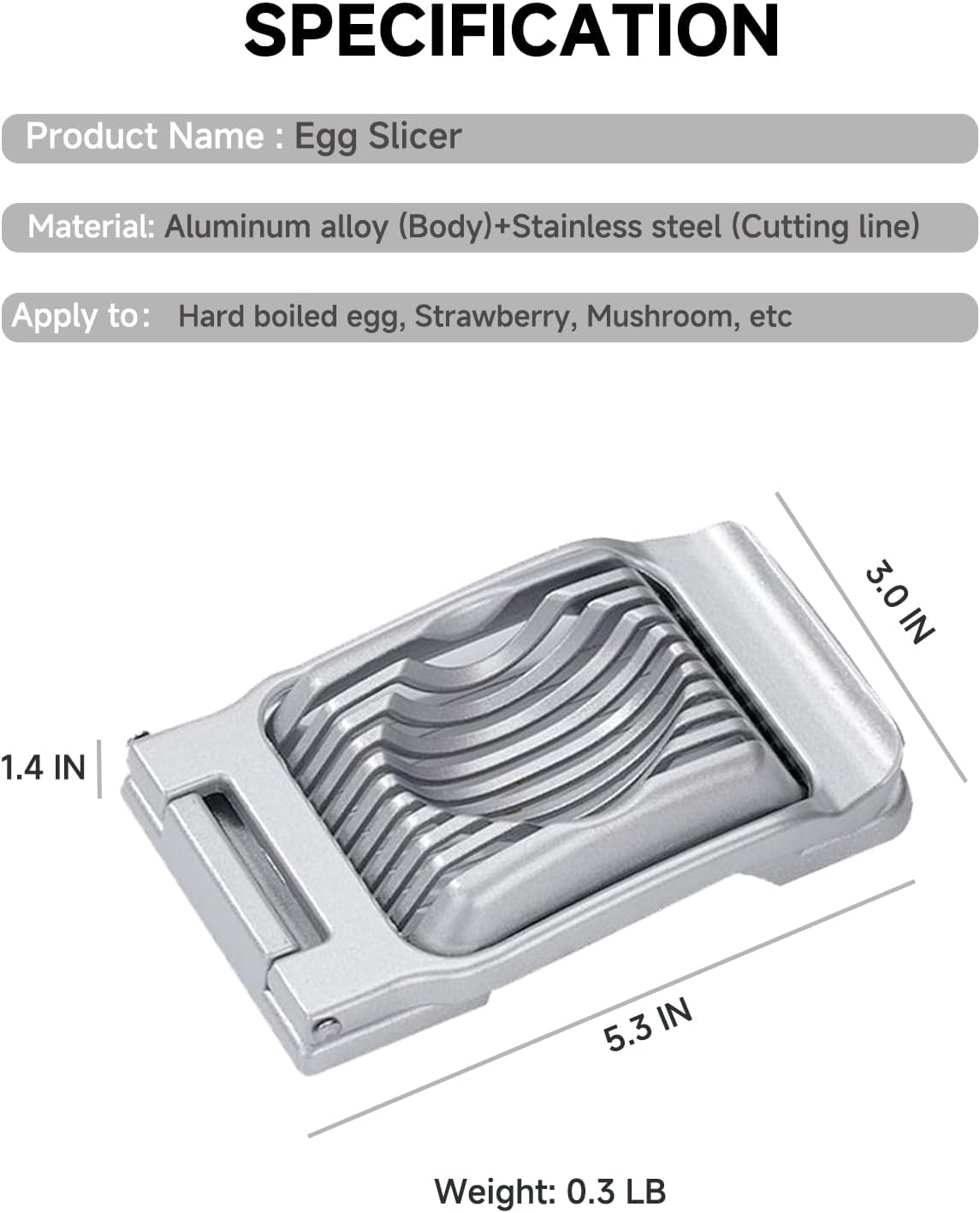 Cortador huevos metal acero inox para frutas y perritos calientes