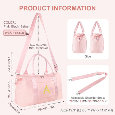 Bolsa viaje personalizada con iniciales para niña Rosa