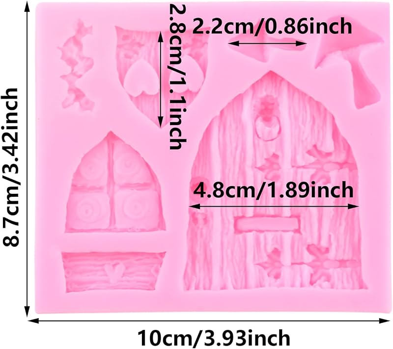 Moldes silicona fondant decoración pasteles hadas puerta ventana