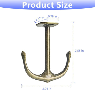 Gancho techo 2 puntas para baño cocina garaje set 8 bronce