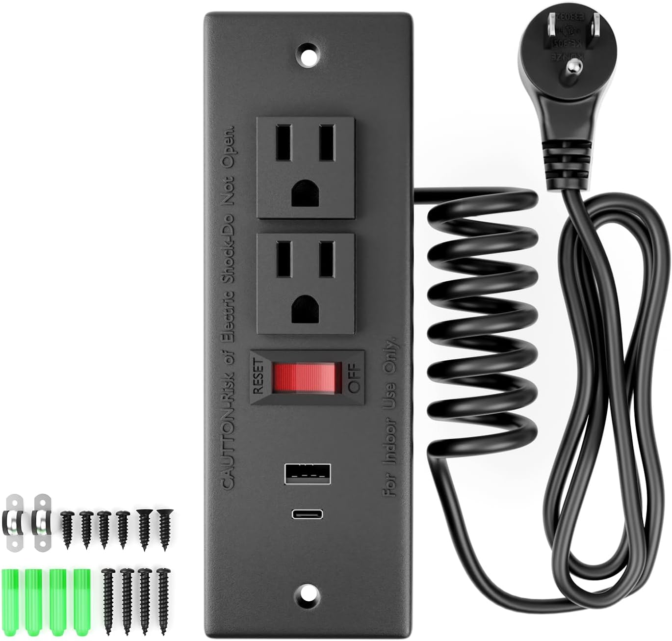 Regleta enchufes cajones con interruptor sobrecarga 20W
