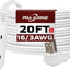 Cable extensión enchufe plano 16/20ft 3 tomas blanco