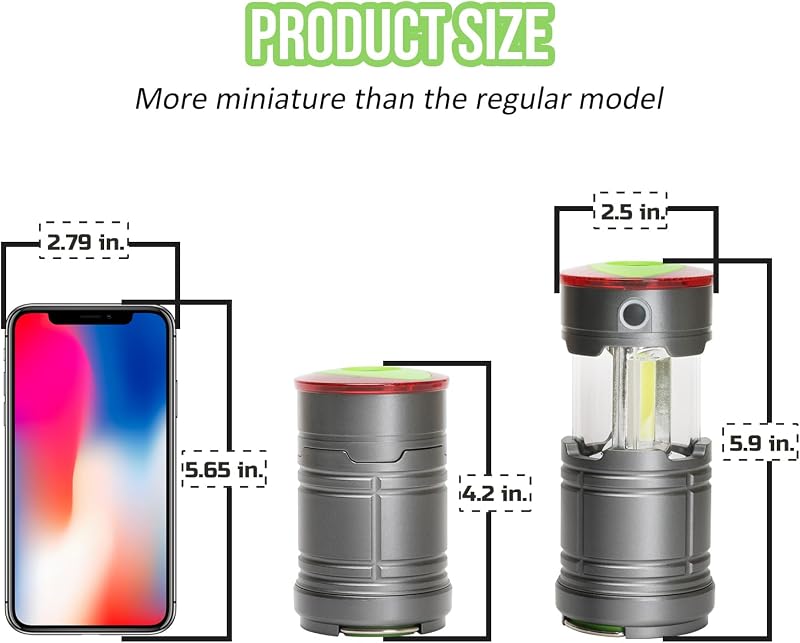 Linterna LED plegable portátil 4 modos impermeable