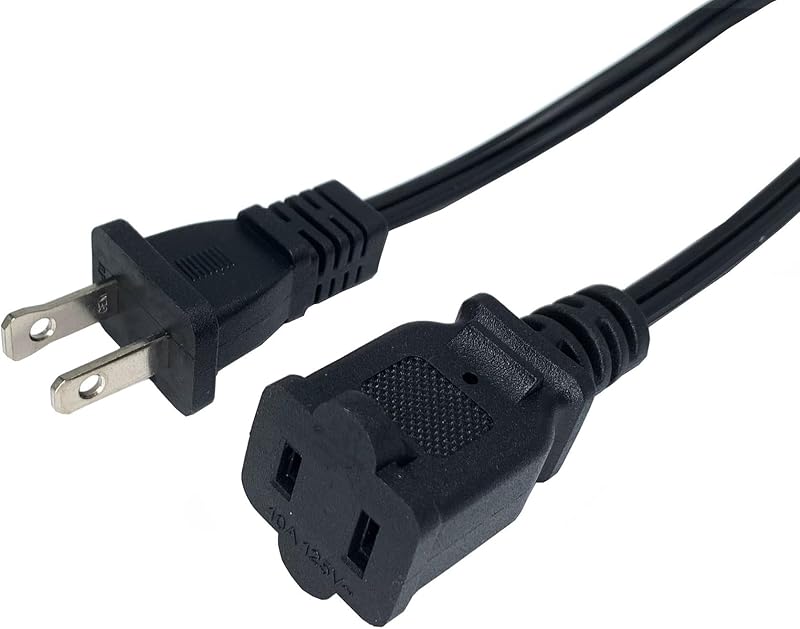 Cable extensión 6ft macho hembra 18AWG NEMA 5-15P a 5-15R negro