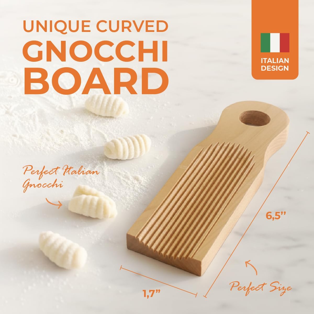 Tablero ñoquis curvado para pasta italiana fácil de usar