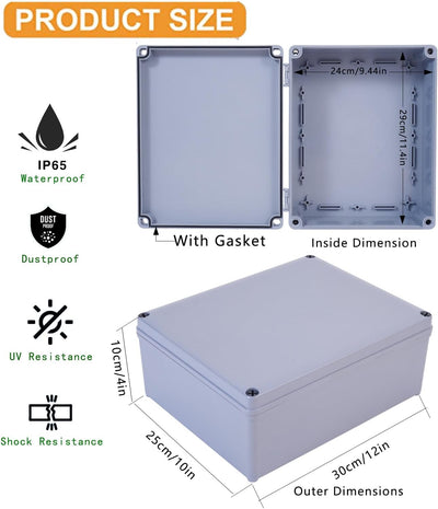 Caja plástico ABS impermeable IP65 uso exterior e interior