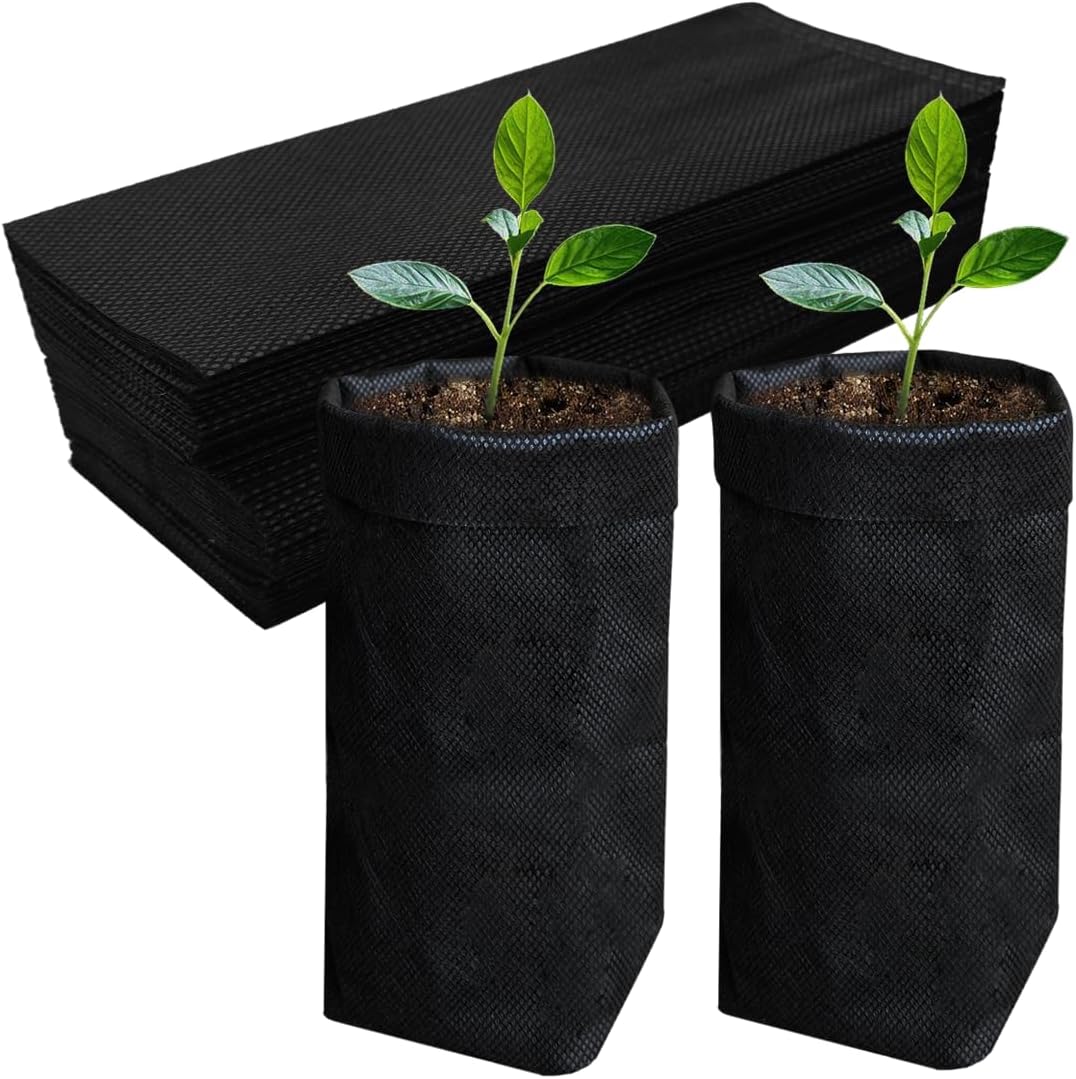 100 Pzas Bolsas Cultivo 10.2pulg Negro