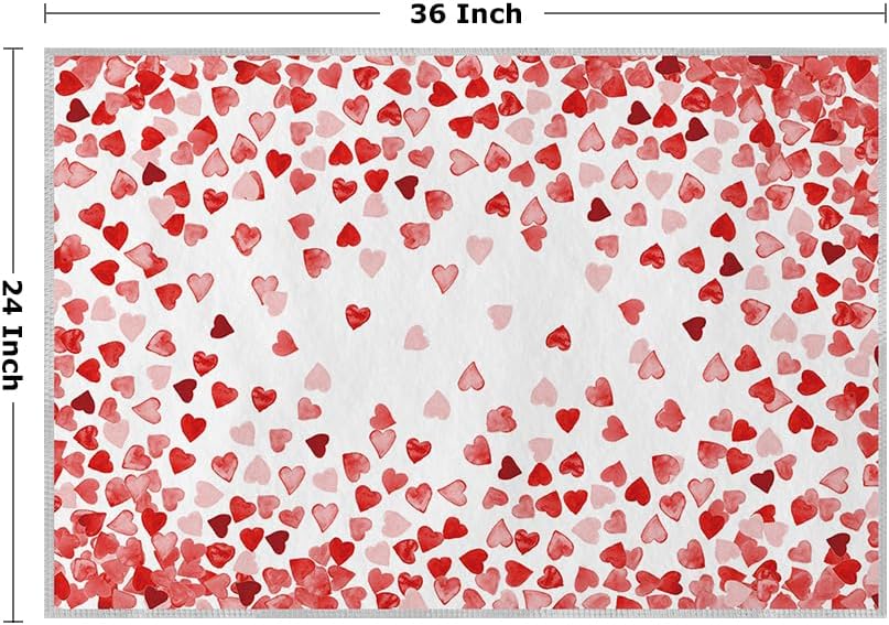 Tapete San Valentín 2x3ft lavable para entrada dormitorio