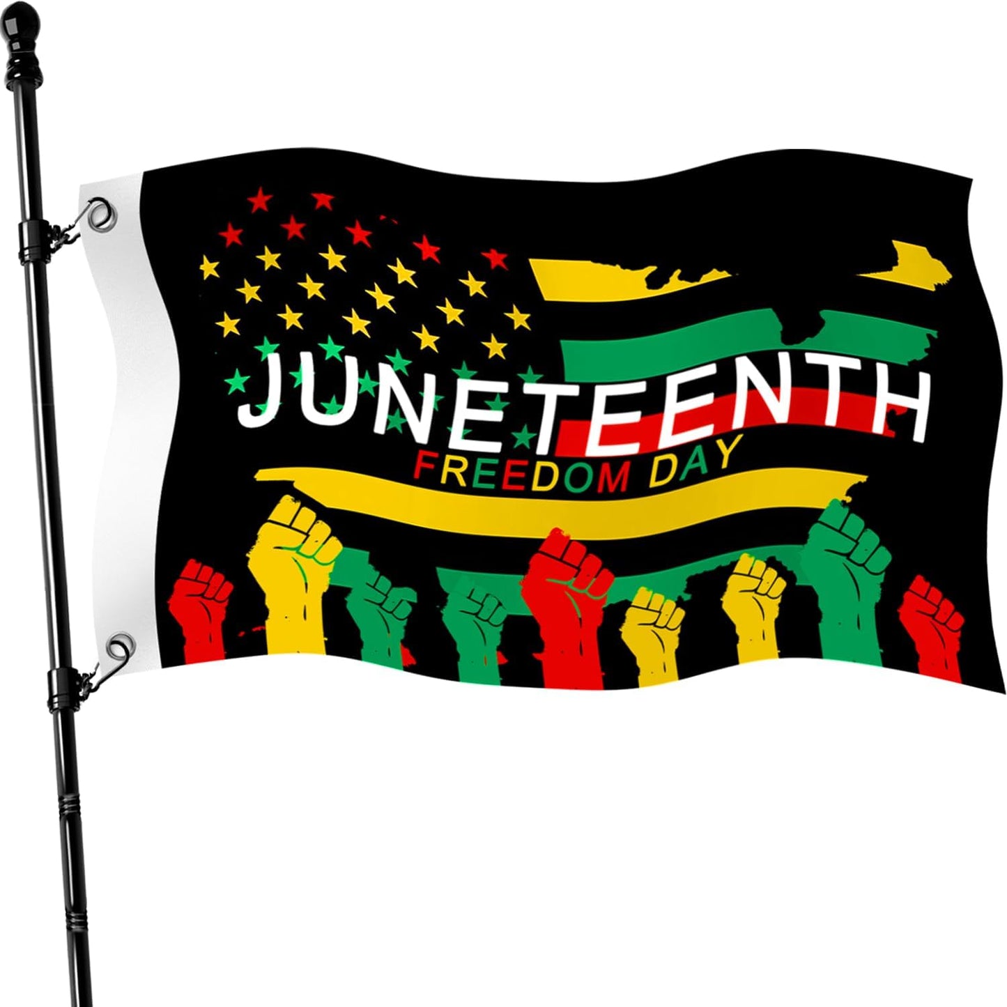 Bandera Juneteenth 3x5pies doble cara exterior