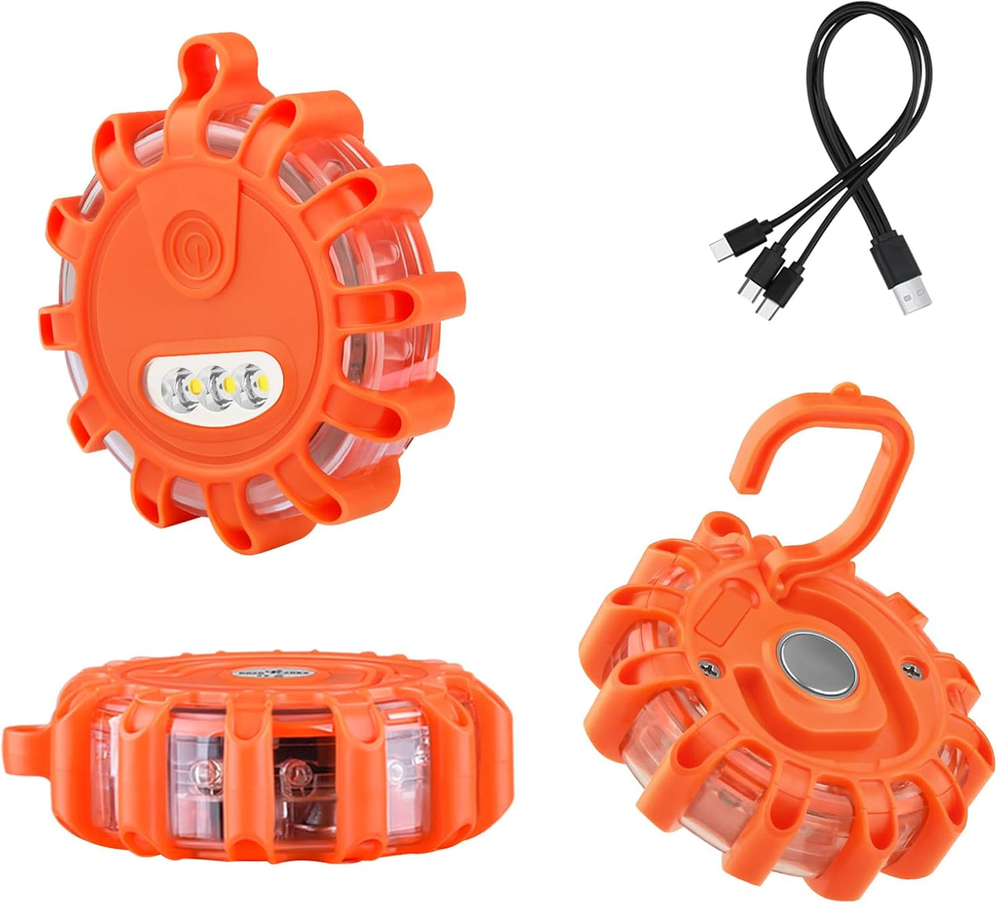 Balizas led recargables con base magnética para vehículos y botes