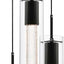 Lámpara colgante isla cocina 3 luces LED cristal burbuja