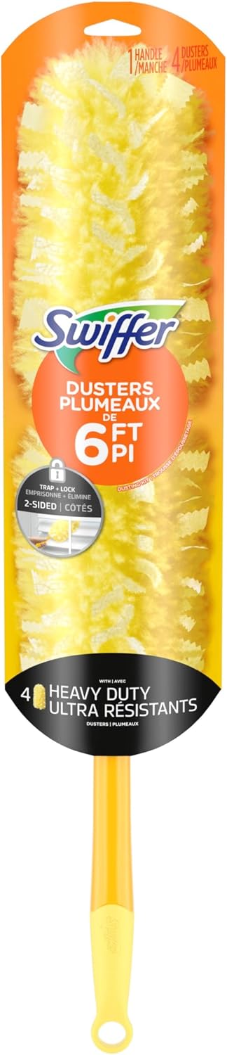 Kit plumero resistente mango extensible 1 mango 4 plumeros