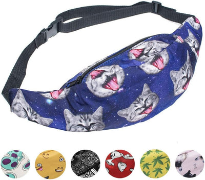 Bolso cinturón deportivo ligero gato azul talla única