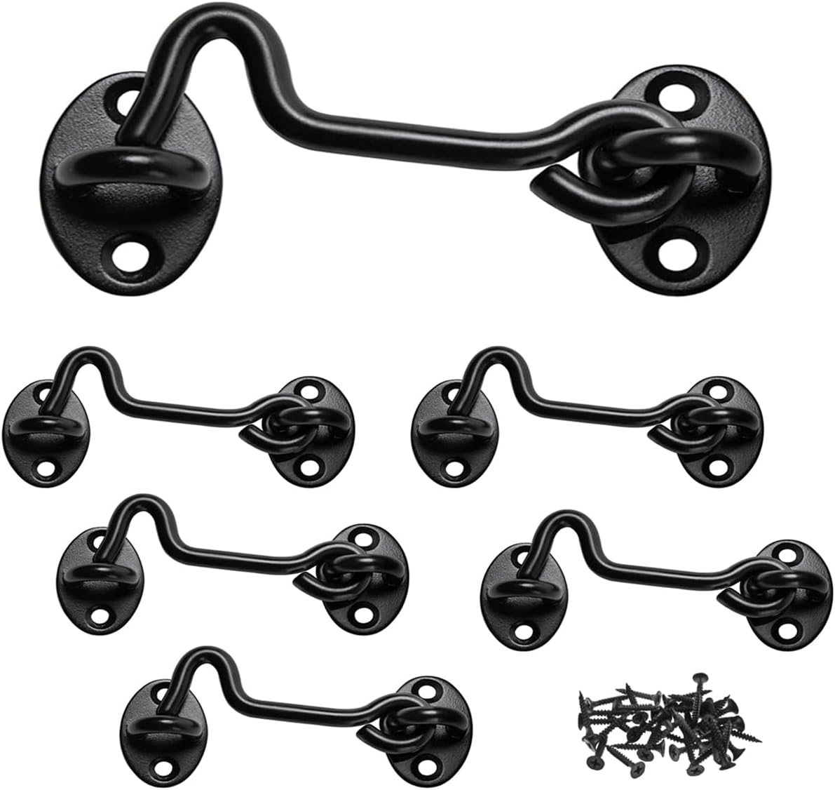 Pestillo puerta granero 4pulg set 6 cerraduras metal resistente
