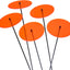 Set 5 estacas decorativas jardín 29.5pulg color naranja