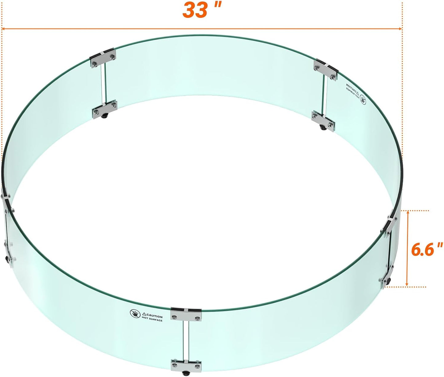 Protector viento vidrio hoguera 33x7pulg para sartenes