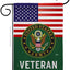 Bandera jardín veteranos ejército EE.UU. oficial