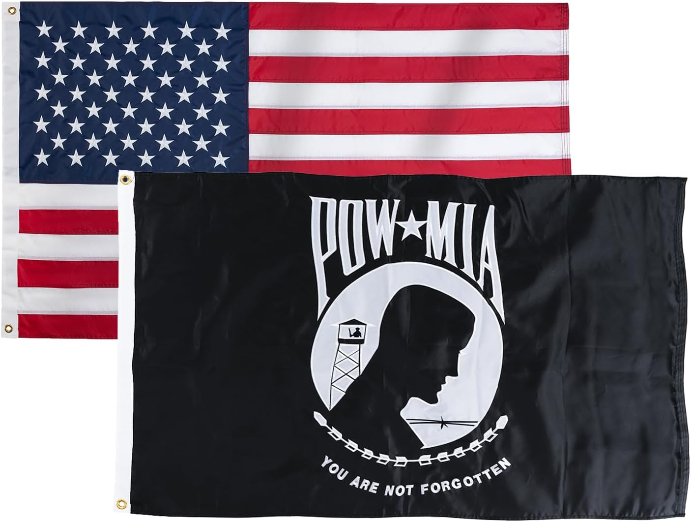 Bandera EE.UU. y Pow Mia 3x5ft doble cara resistente