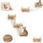 Estantes pared gatos 9 Pzas perchas 2 postes sisal escalera