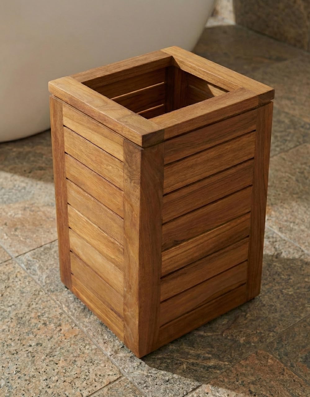 Cesta de Basura para Spa en Madera Teak de 6 Galones
