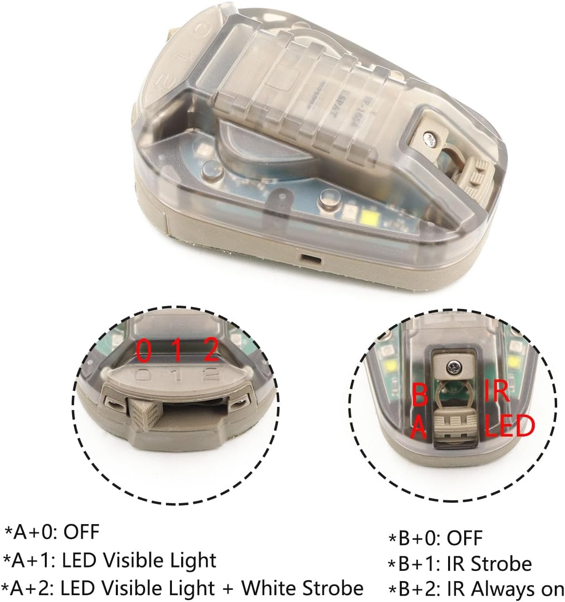 Luz estroboscópica táctica para casco señal visible LED blanca