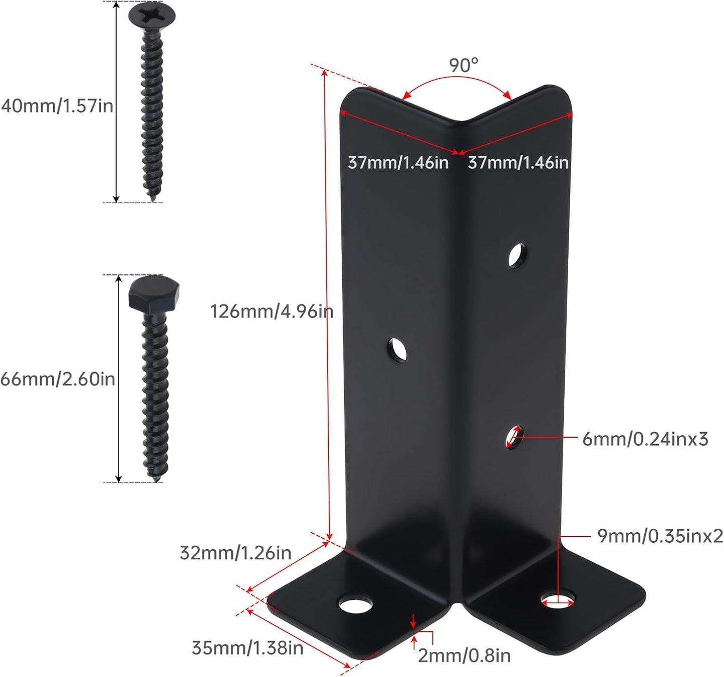 Base poste 4x4 pack 4 soportes anclaje grueso resistentes