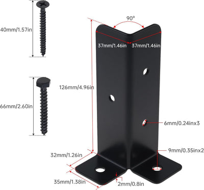 Base poste 4x4 pack 4 soportes anclaje grueso resistentes
