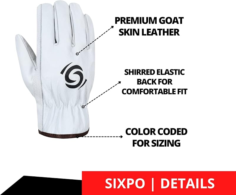12 Pzas Guantes Cuero Trabajo Almacén Jardinería