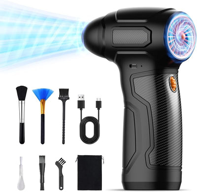 Plumero aire eléctrico 8000mAh con 6 cepillos naranja