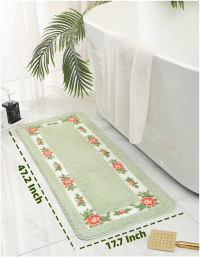 Alfombra antideslizante con flores baño dormitorio 17.7x47.2pulg