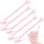 Cucharas de cristal con lazo rosa 5.9 pulgadas para café té postres