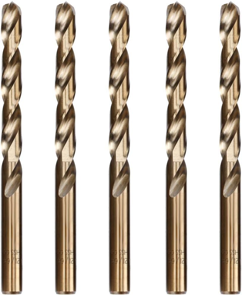 Juego 5 Brocas Acero Cobalto M35 21/64pulg para Metales
