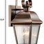 Lámpara pared exterior 12.5pulg bronce 1 luz vidrio