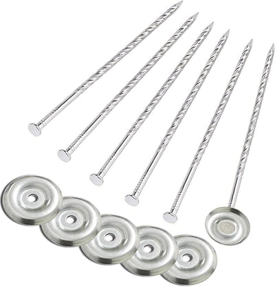 6 Estacas Acero Inox Espiral para Fijar Alfombras Caravana