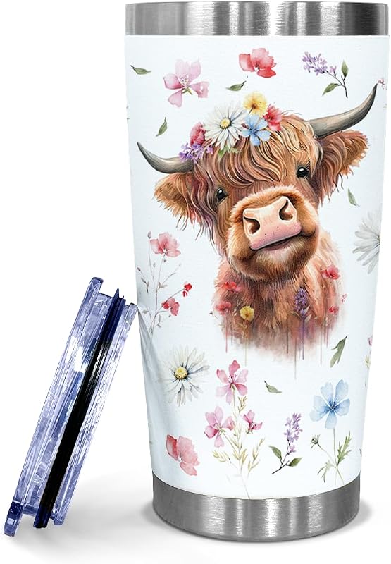 Vaso térmico acero inox 20oz regalo vaca para mujer